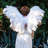Large Ostrich Feather Wings - White