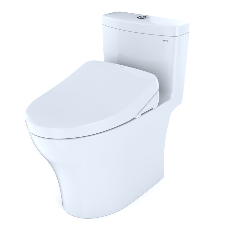 Elongated White Ceramic Dual Flush High Efficiency Toilet with Bidet