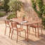 Table de salle à manger d'extérieur longue verte, table de loisir pour le balcon de la cour de la Villa, table imperméable simple pour le jardin-627162680