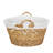 Altaira Round Wicker Laundry Basket with Handles, Whimsical Water Hyacinth Basket, Supportive Metal Frame, Removable Polyester Liner, Handwoven, Well-Structured and Versatile-757855468