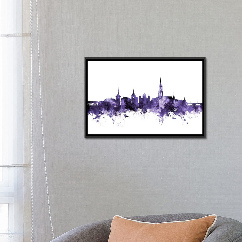 "Bern, Suisse Skyline" par Michael Tompsett - impression sur toile tendue, H 18 po x l 26 po x P 1,5 po, Pas de tapis