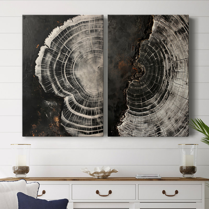 ABSTRACT Series CXC III - Toile tendue avec châssis de qualité supérieure - Prêt à être accroché, H 48 po x l 64 po