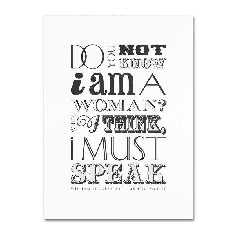 Inspirational Typography Canvas Art in Black and White
