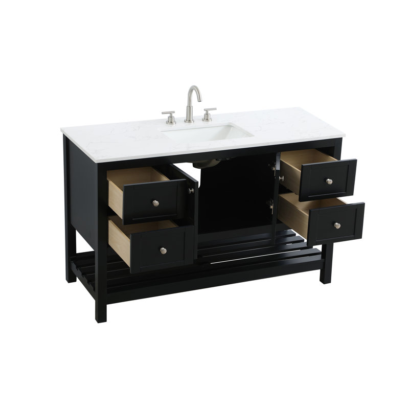Meuble-lavabo simple 54 po, Noir, noir, noir, noir