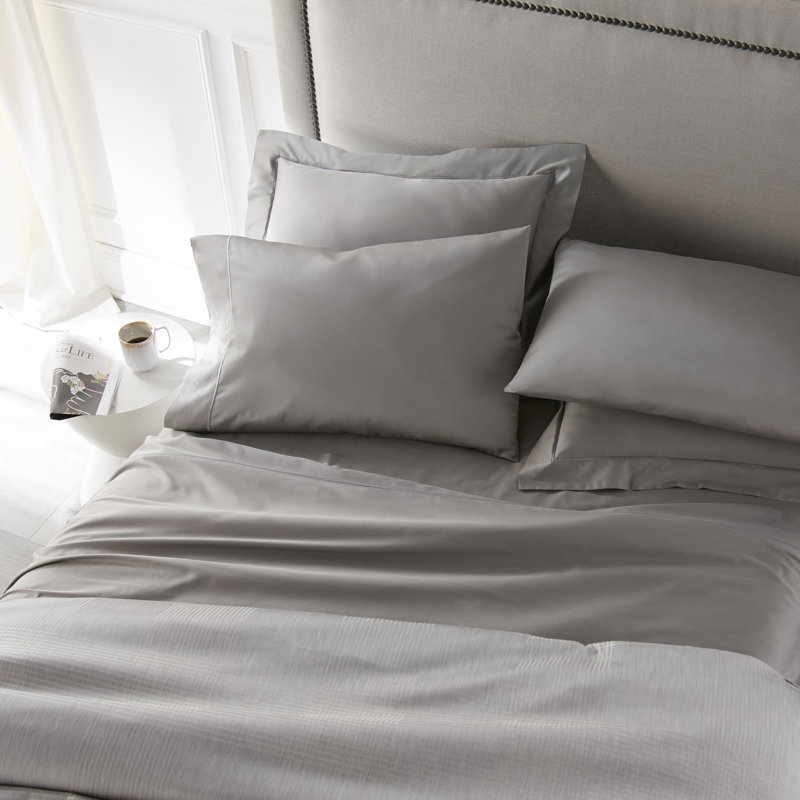 Soprano 420 Thread Count 100% Cotton Flat Sheet, Queen Flat Sheet, Barely Blue