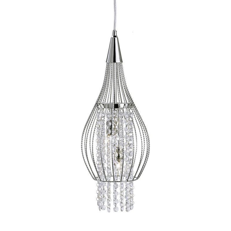 2 - Light Chrome Teardrop Pendant