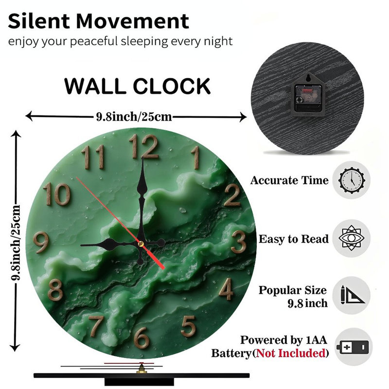 Horloge verte ondulée