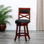 Tabouret de bar de 30 po avec siège en tissu cerise et gris anthracite - Option polyvalente et élégante-118575875-118575876