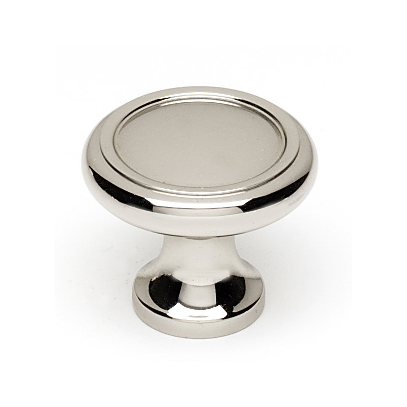 Mushroom Knob, 1" H x 1.5" W x 0.69" D, Polished Nickel