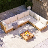 All-Weather Wicker 6 - Person Modular Patio Conversation Sets with Cushions