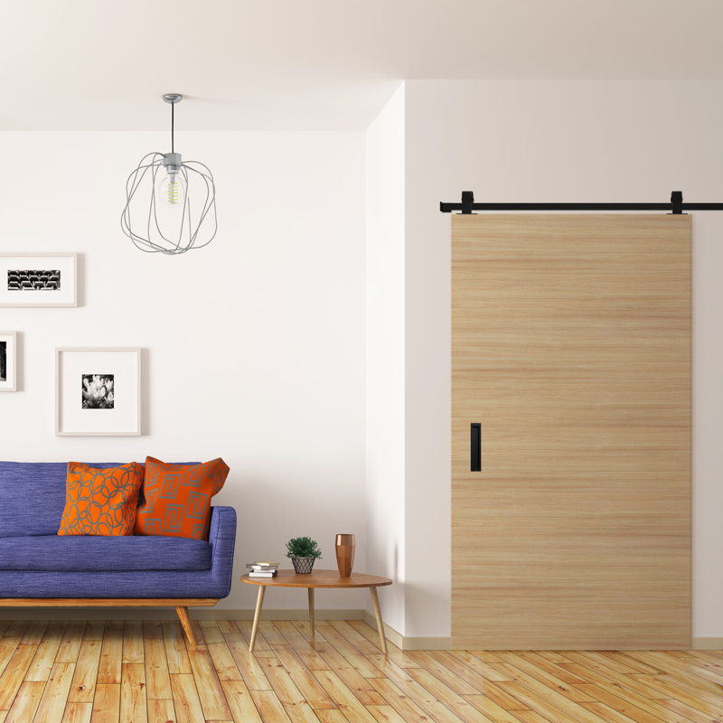 Matte Black Steel 60-Inch Barn Door Hardware Kit