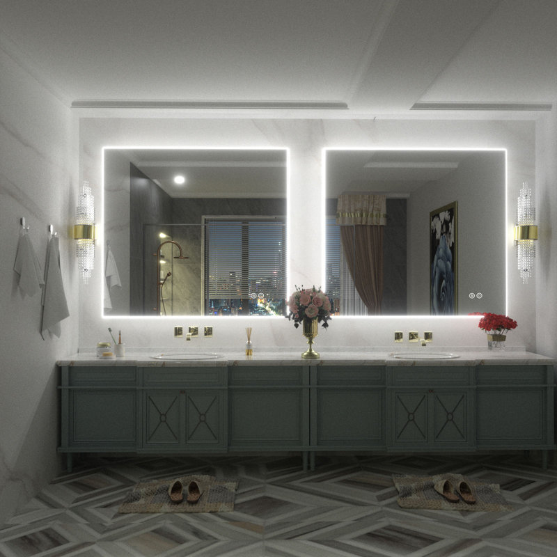 UL Certified LED Anti-Fog Tempered Glass Bathroom/Vanity Mirror - Basics by Wayfair™, 40" x 36"