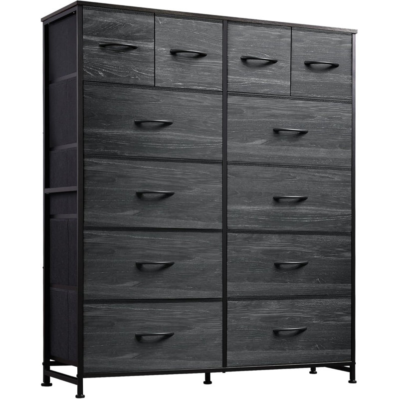 Tall Fabric Dresser With 12 Drawers For Bedroom, Closet, Chests Of Drawers, Fabric Storage Dressers, Steel Frame