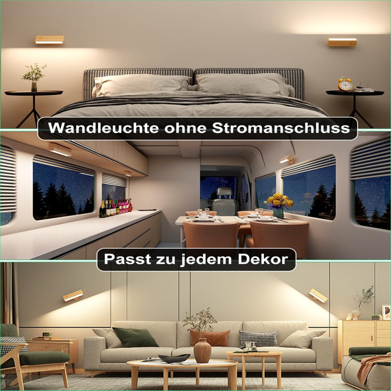 Daymont Wood LED Wallchiere, Natural / unfinished