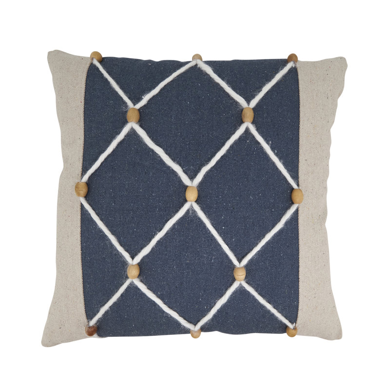 Oreiller en polyester Coastal Rope and Bead, Sans insert de coussin