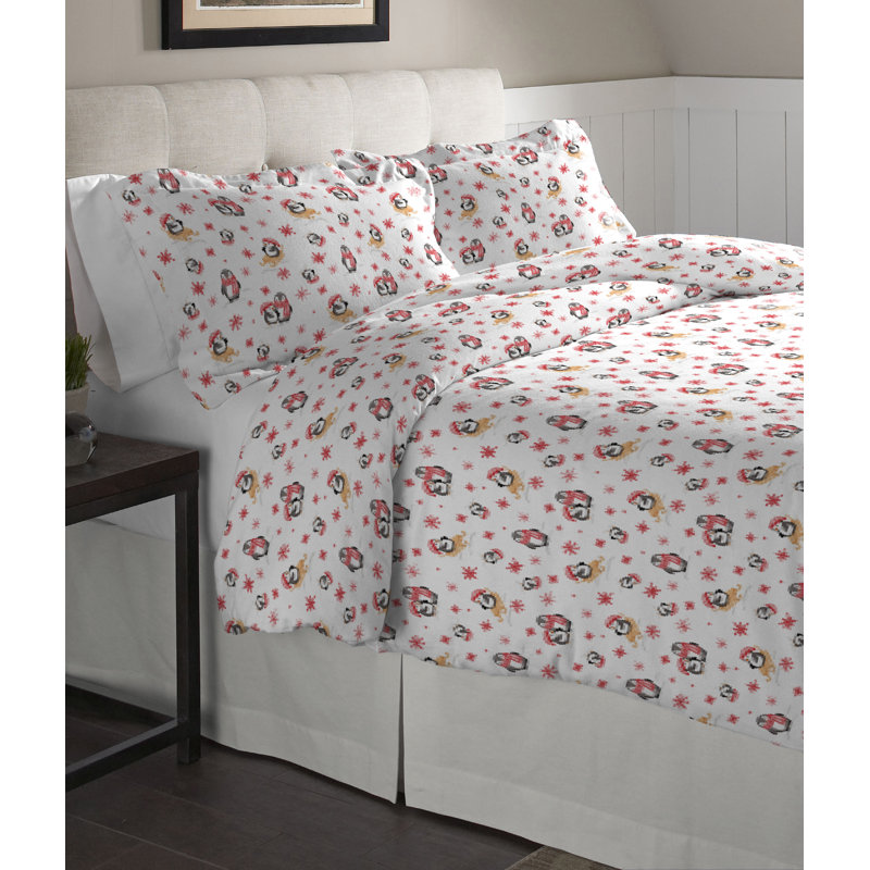 Penguin Flannel Animal Print Duvet Cover