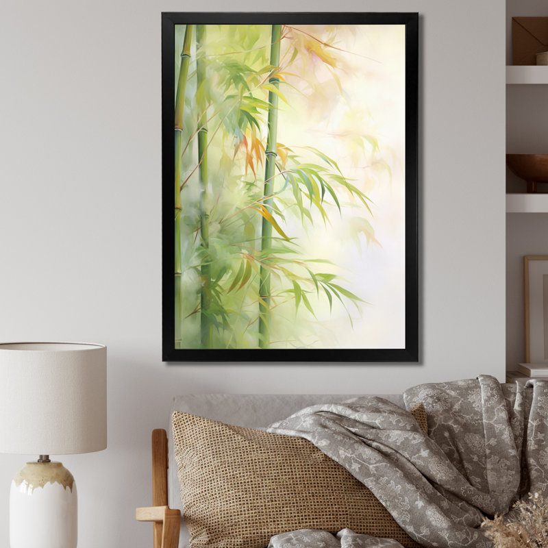 «Lefebure Bamboo Romantic Dream IV», reproduction sur toile, Impression noire sur toile encadrée, H 20 po x l 12 po x P 1 po