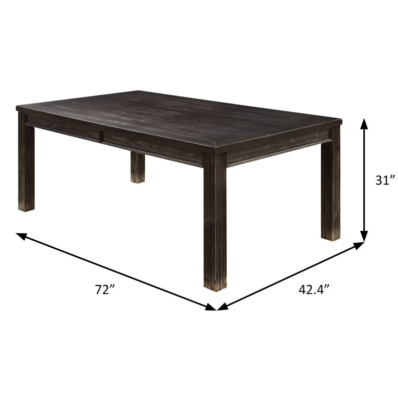Table de salle à manger Aileen, 31"H x 72"L x 42.4"W, Noir antique