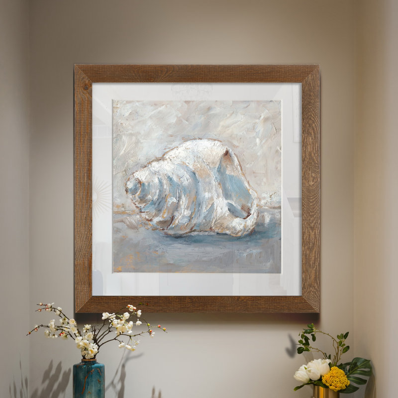 «Blue Shell Study IV», reproduction sur toile encadrée, Papier avec cadre érable, H 31,5 po x l 31,5 po x P 1,5 po