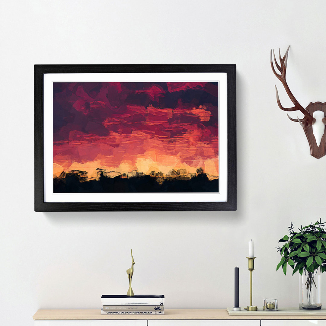 Flaming Skies in Abstract - Framed Print