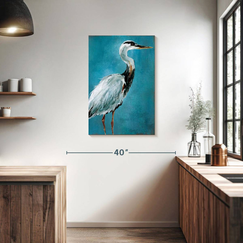 Grand héron bleu Brampt I, H 36 po x l 24 po
