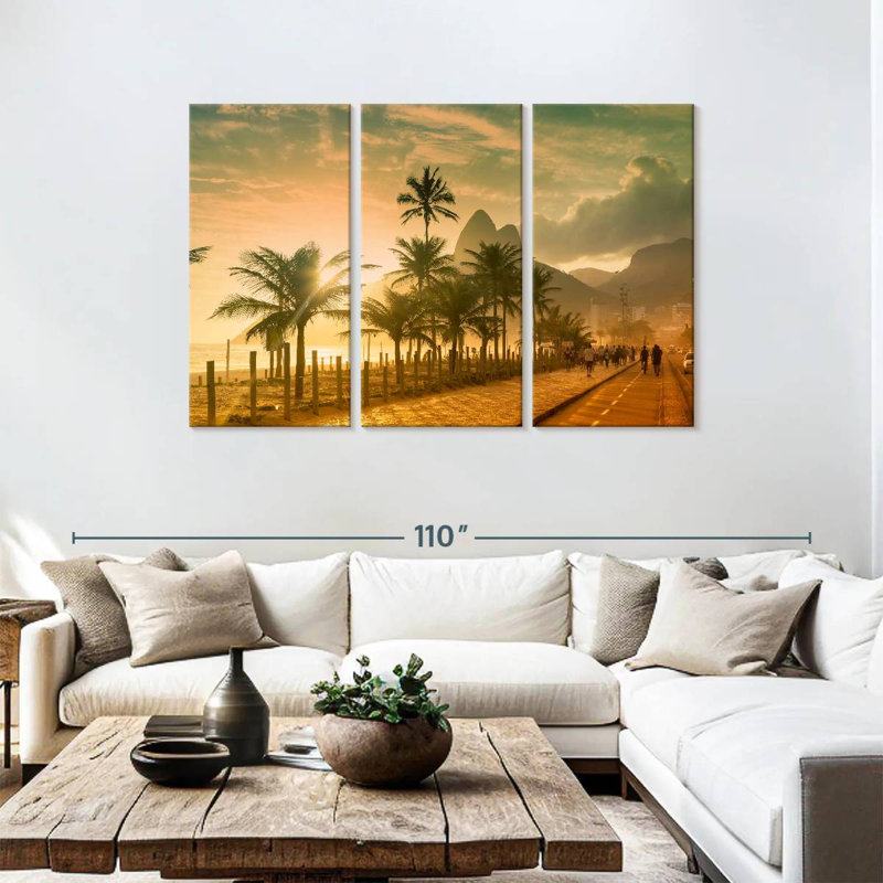 L'heure d'or de la plage Sebbie Ipanema, H 48 po x l 74 po