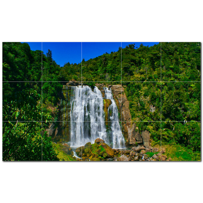 Murale en céramique satinée 6 "x 6" Waterfalls Photo