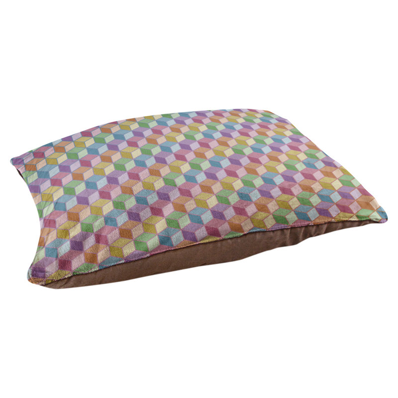 Coussin décoratif en arc de lit à chat arc-en-ciel Campion, L 52 po x l 42 po, Vert / Bleu
