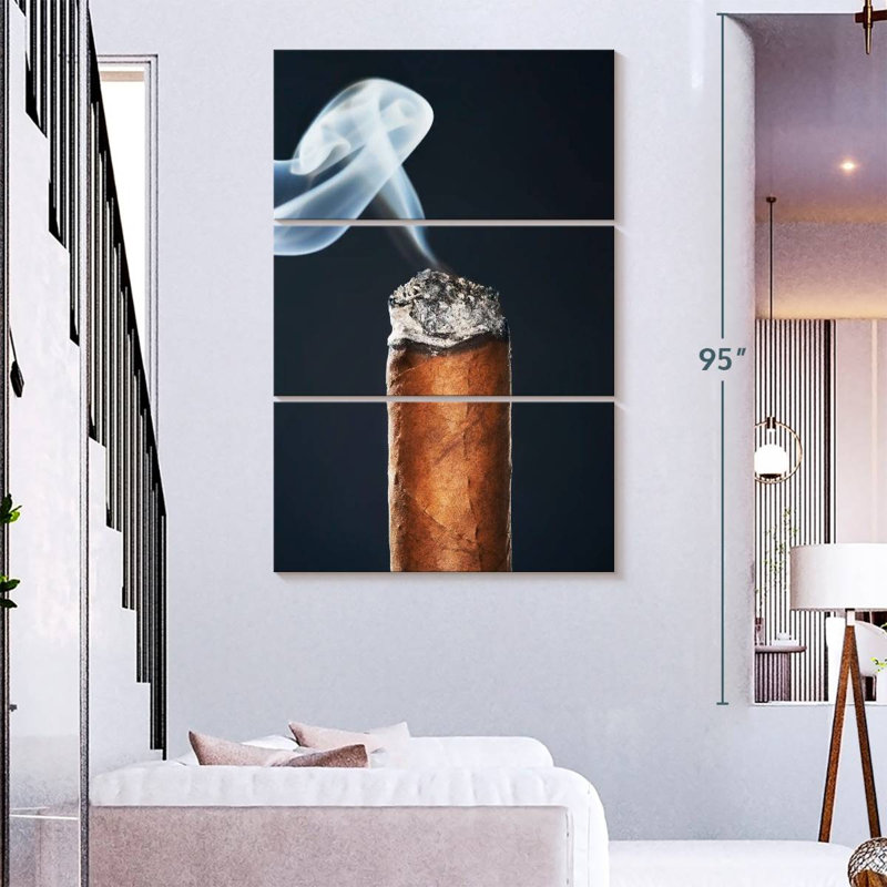 Senne Burning Cigar Up Close, 74" H x 48" W