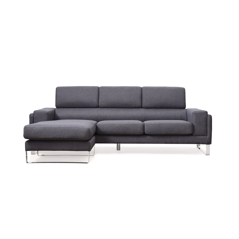 Bettysue Upholstered L-Shaped Sectional Reversible, Gray