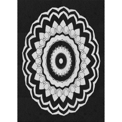 Tapis noir/gris tissé à la machine
