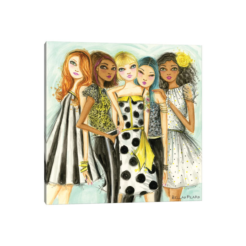 Girls Hang by Bella Pilar - Painting on Canvas, Wrapped Canvas, 93.98cm H x 93.98cm W x 1.91cm D