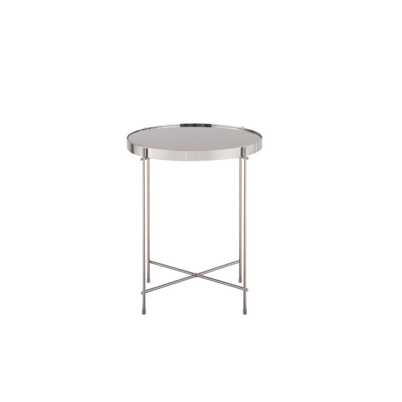 Yasmina Tray Top End Table, Nickel