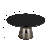 30" Round Coffee Table Glass/Sintered Stone Top With Powder-Coated Rim And Tempered Glass Base-109375832-125121237