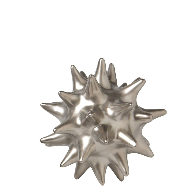 Urchin, 7" H x 7" W x 7" D, Antique Gold