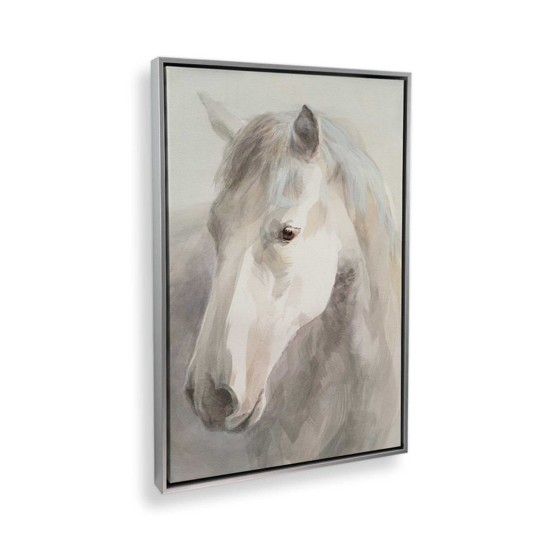 Impression sur toile Dreamy White, Cadre flottant en chrome poli, H 36,75 po x l 24,75 po x P 1,75 po