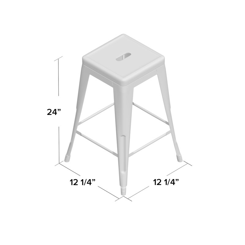 Lehman Stool, Argent argent, Tabouret de comptoir (siège d’une hauteur de 24