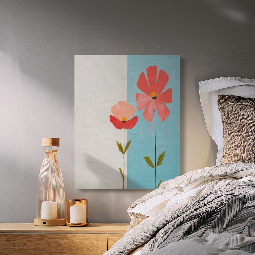 Floral Canvas Wall Art, Modern Flower Painting, Gallery Wrapped Canvas Print, Ready to Hang, Contemporary Art, Statement Piece