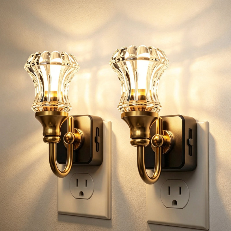 Dusk to Dawn Sensor Night Light Plug in Wall,Warm White Dimmable LED Floral Lamp, 0-100lm Adjustable Brightness Auto On/Off, Soft Glow Nightlight for Hallway, Bedroom, Stairway, Nursery