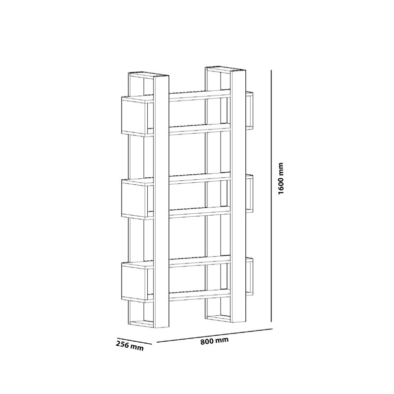 Westview 160cm H x 80cm W Standard Bookcase, Sapphire Oak, White