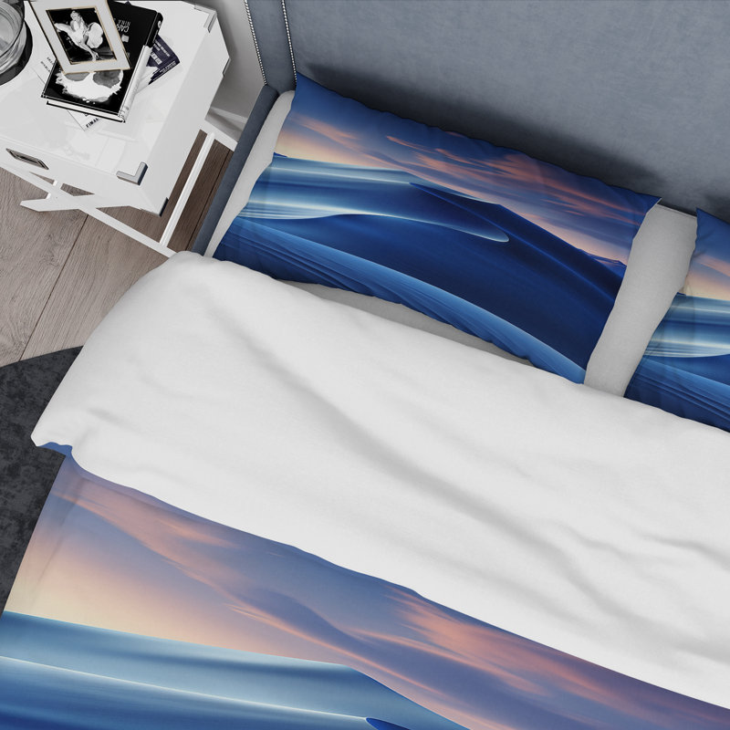 Ensemble de housse de couette Blue Dunes, Housse de couette pour très grand lit et 2 très 