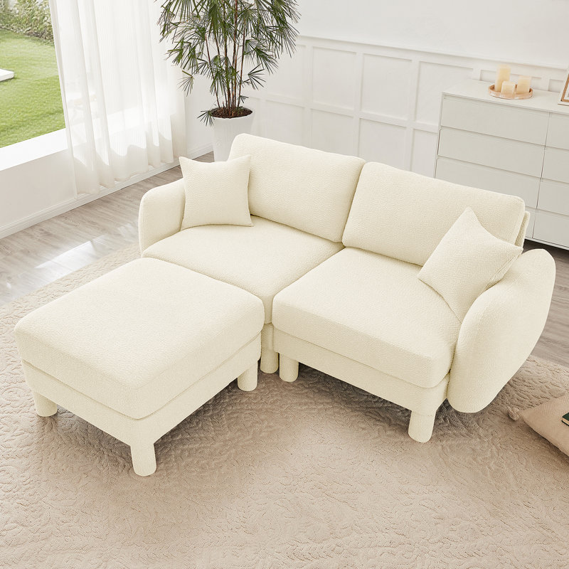 Canapé-lit 2 places en tissu Boucle, Beige