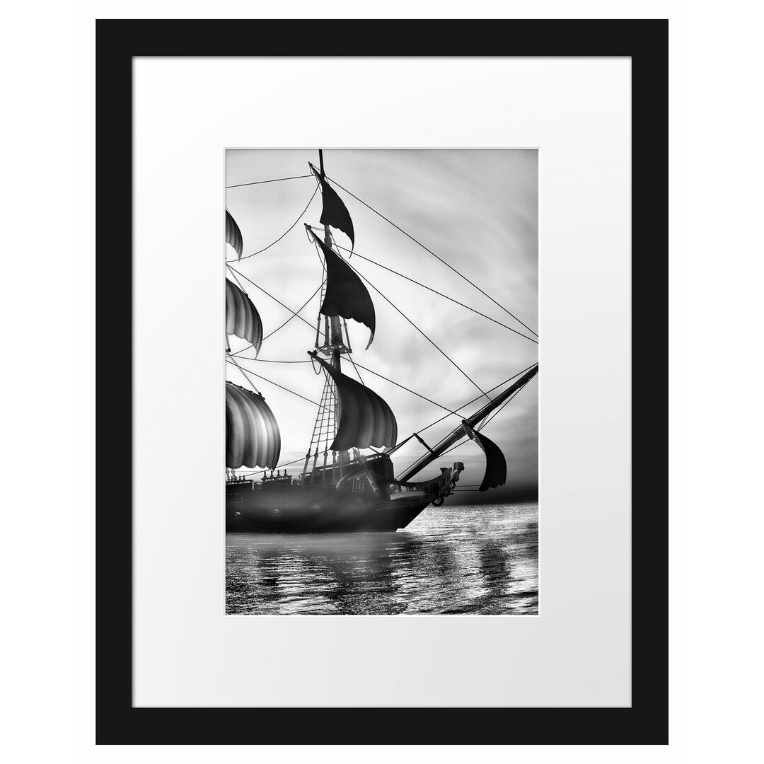 Gerahmtes Poster Altes Segelschiff