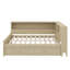 Lit de jour double en bois avec tablettes de rangement et lit gigogne