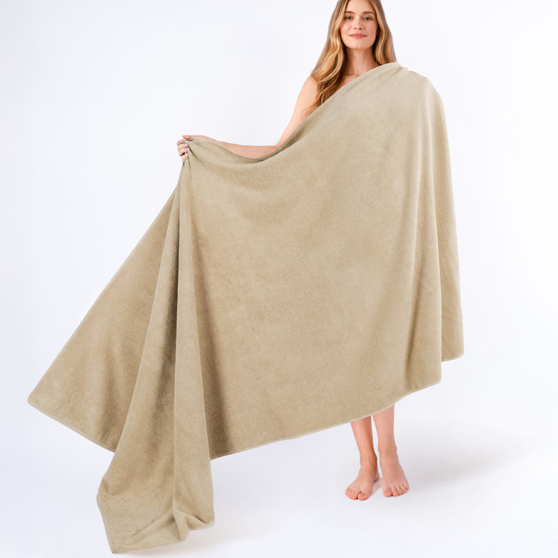 Darcelle 100% Cotton 40 x 80 Oversized Bath Towel Sheet, Sand Taupe
