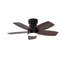 Ventilateur de plafond à profil bas 32 pouces avec lumières et télécommande, pales en bois de noyer noir et foncé