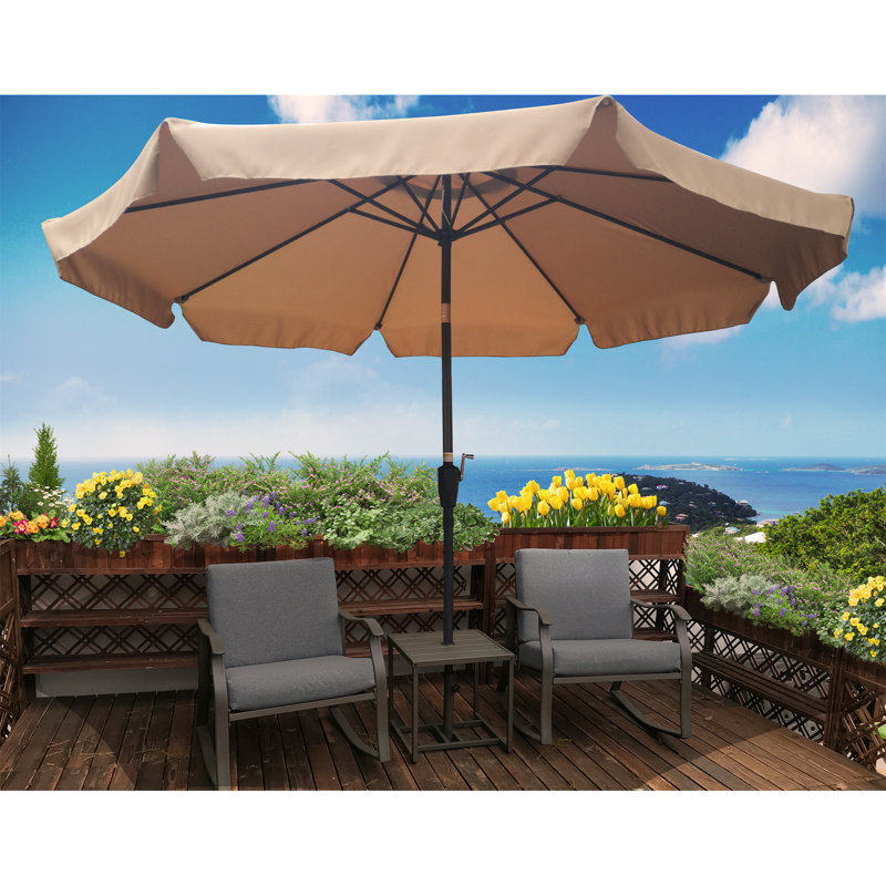 Parasol de jardin avec parasol pour terrasse, Tanné