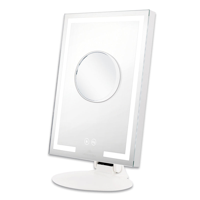 Frentz Lumiere LED Makeup Mirror with Bluetooth Speaker Tabletop LED Makeup Mirror with Touch Sensor
