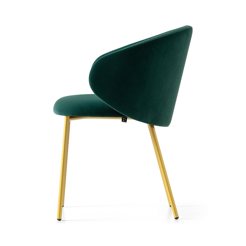 Tuka Upholstered Armchair with Metal Frame, Forest Green, Matte Black