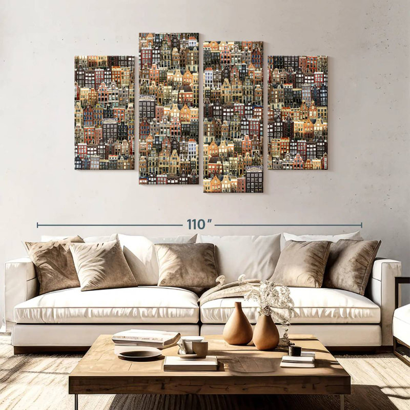 Sireci Amsterdam Cityscape, 54" H x 84" W
